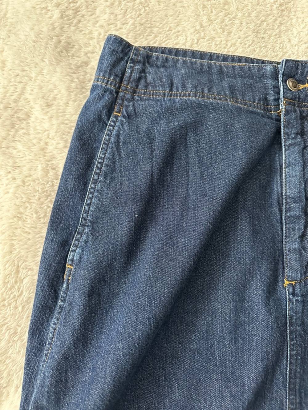 Eddie Bauer Y2K Women’s Denim Maxi Skirt Flap Pockets 100% Cotton Size 12 - Picture 11 of 14